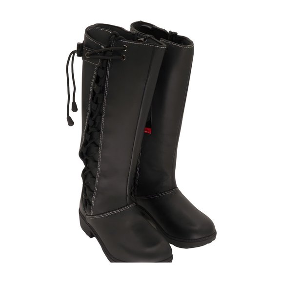 Milwaukee Shoes - Milwaukee Leather Black MBL9370 Womens Leather 17-In Lace Side Boots, Size 7.5